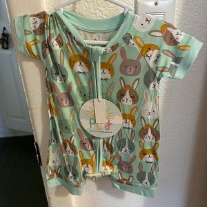 Little Sleepies Rad Rabbits Shorty Romper